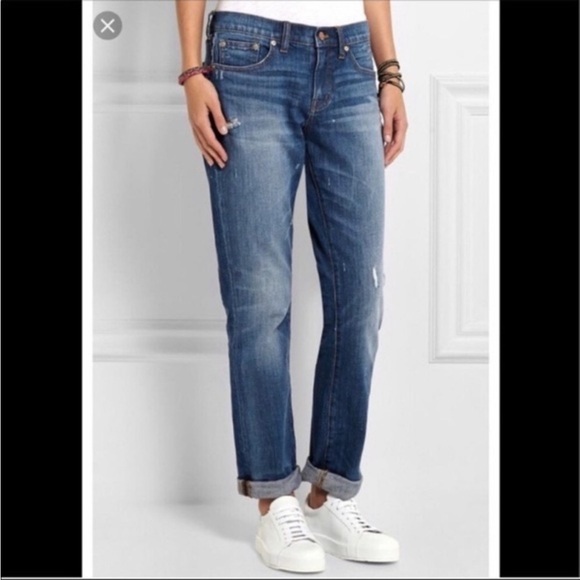 Madewell Slim Boy Boyjean Denim Jeans Distressed Size 25 - Picture 1 of 11